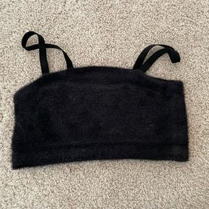 Whitney Simmons Gymshark Fuzzy Bra Size Medium, Black